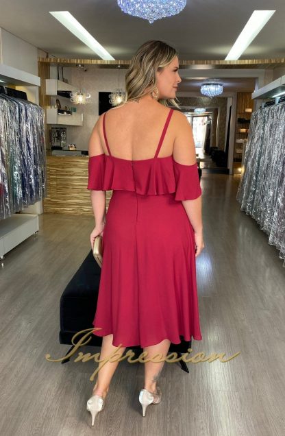Vestido de Festa Midi Plus Size Marsala - Image 3