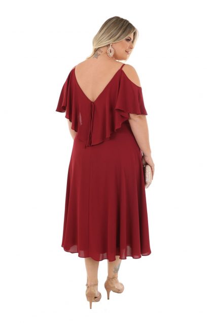 Vestido de Festa Midi Plus Size Marsala - Image 2