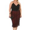 Vestido de Festa Midi Plus Size Preto Renda Guipir