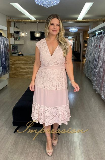 Vestido de Festa Midi Plus Size Rose - Image 2