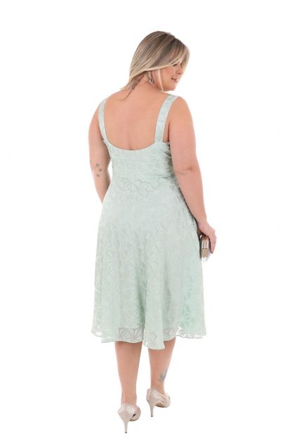 Vestido de Festa Midi Plus Size Verde - Imagem 2
