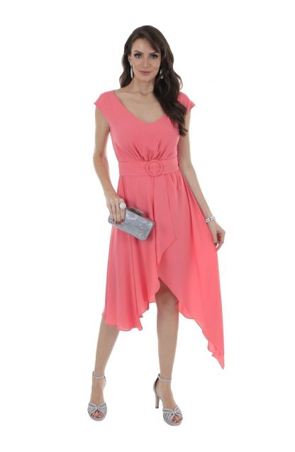 Vestido de Festa Midi Rosa