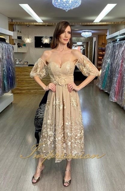 Vestido de Festa Midi Tule Bordado - Imagem 2