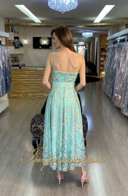 Vestido de Festa Midi Verde Renda - Imagem 3