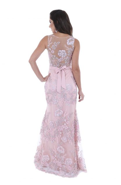 Vestido de Festa Longo Rose Renda - Image 2