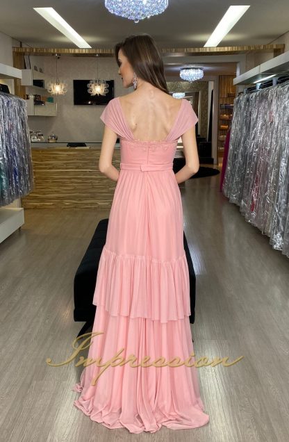 Vestido de Festa Longo Rose Princesa Tule - Image 3
