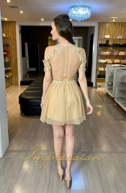 Vestido de Festa Curto Nude - Image 2