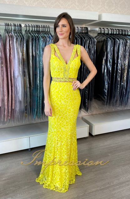 Vestido de Festa Longo Amarelo