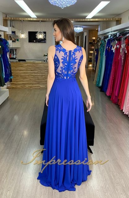 Vestido de Festa Longo Azul Royal - Image 2