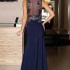 Vestido de Festa Longo Marinho Bordado - Imagem 2