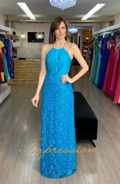Vestido de Festa Longo Petróleo