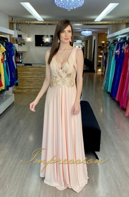 Vestido de Festa Longo Salmão