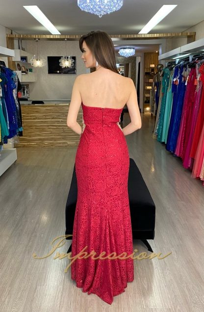 Vestido de Festa Longo Vermelho - Image 3