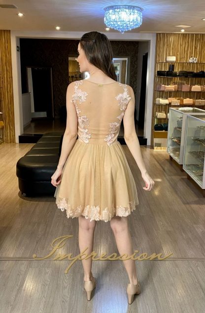 Vestido de Festa Curto Nude Rose - Image 2