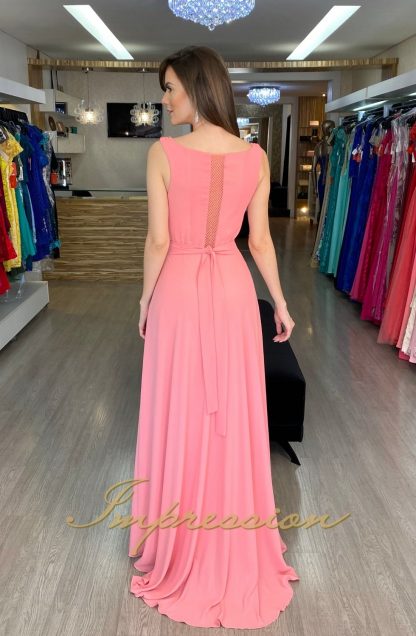 Vestido de Festa Longo Coral - Image 2