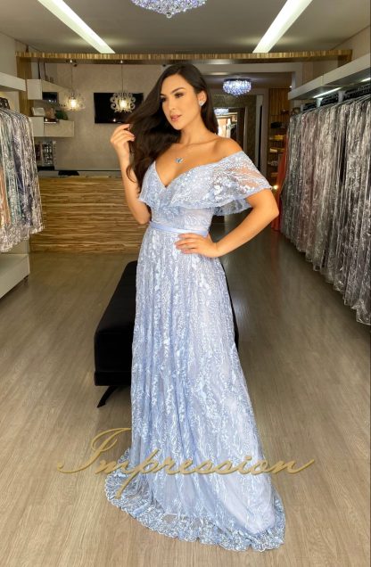 Vestido de Festa Longo Azul Serenity Renda - Image 2
