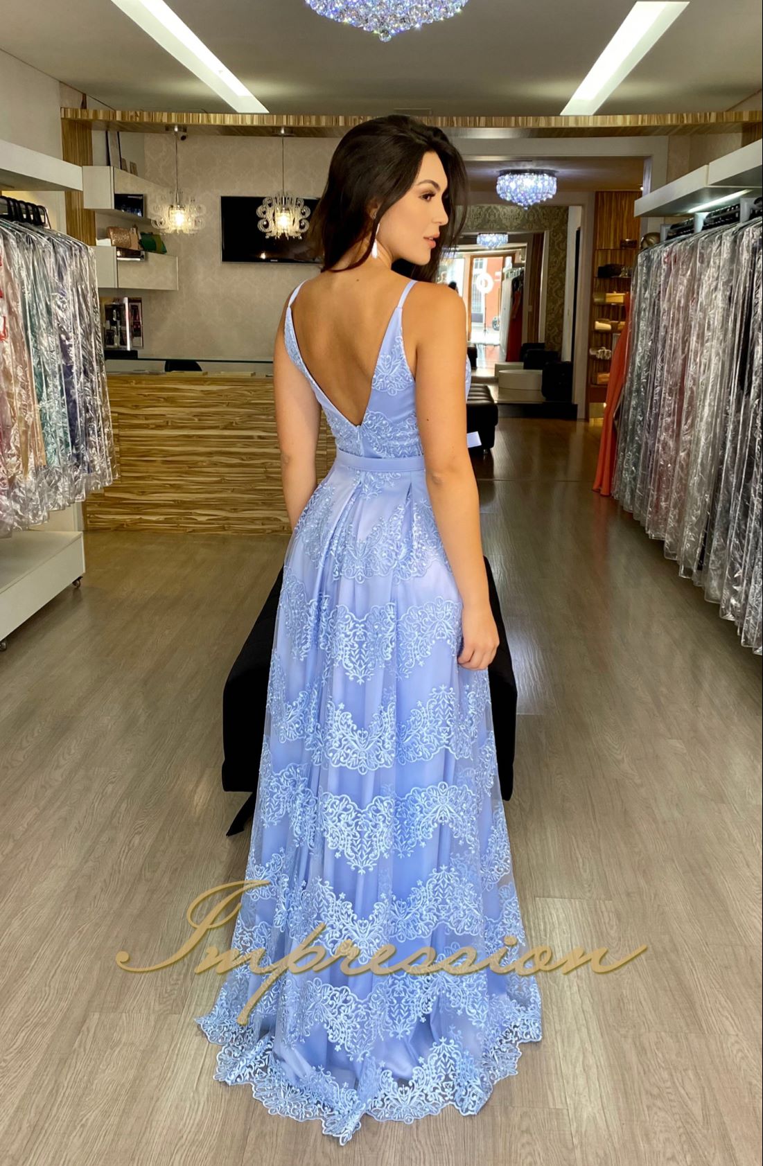 Vestido azul shop de tule