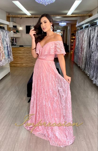 Vestido de Festa Longo Rose Renda - Image 2