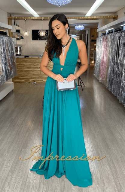 Vestido de Festa Longo Verde Esmeralda - Image 2