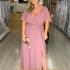 Vestido de Festa Longo Plus Size Rosa Canela - Image 2