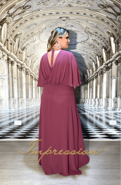 Vestido de Festa Longo Plus Size Rosa Canela - Imagem 3