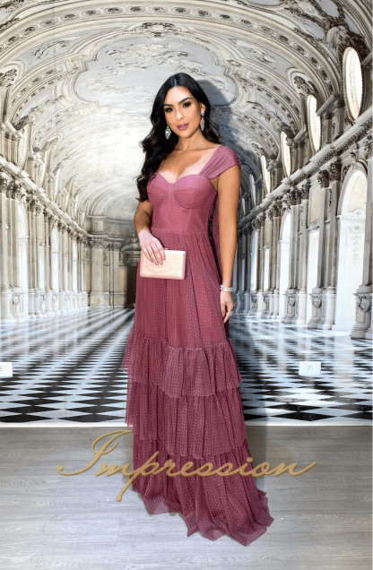 Vestido de Festa Longo Rosa Canela - Image 2