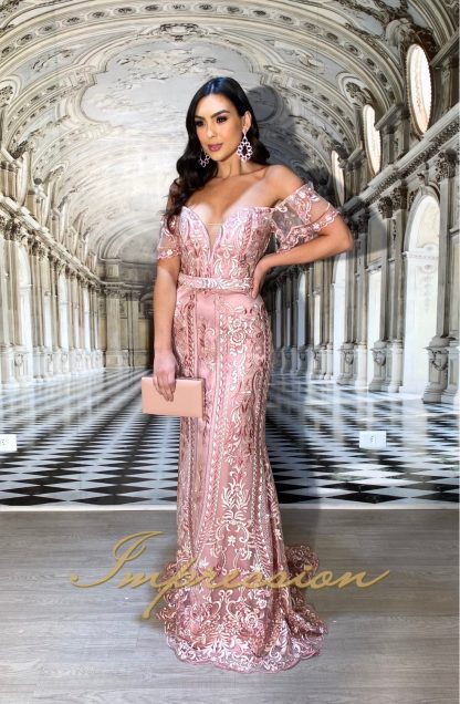 Vestido de Festa Longo Rose Renda - Image 2