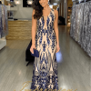 Vestido de Festa Longo Azul Marinho em Paetês - Imagem 3