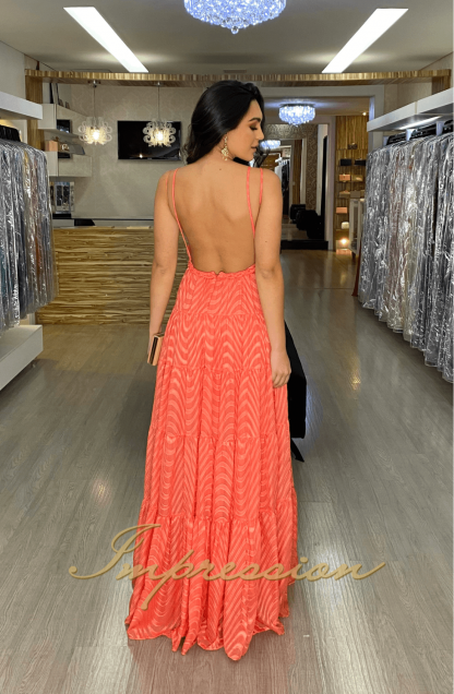 Vestido de Festa Longo Coral - Image 3