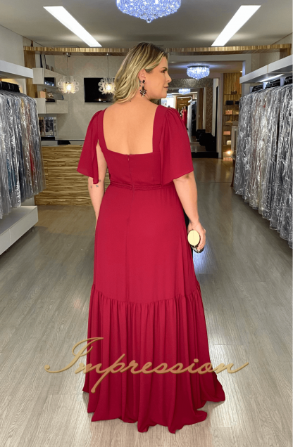 Vestido de Festa Longo Plus Size Marsala - Image 3