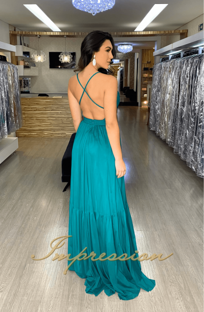 Vestido de Festa Longo Verde - Image 3