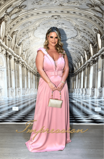 Vestido de Festa Longo Plus Size Rose - Image 2