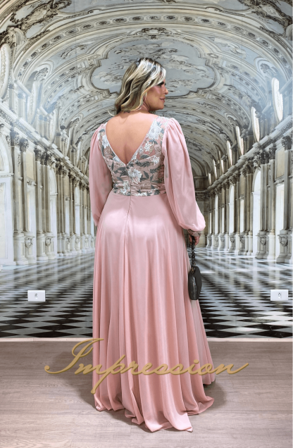 Vestido de Festa Longo Plus Size Rose - Image 3