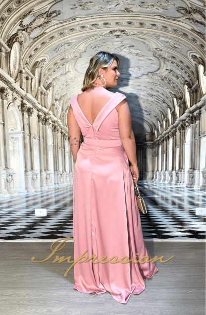 Vestido de Festa Longo Plus Size Rose - Image 3