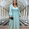 Vestido de Festa Longo Plus Size Verde Menta - Image 2