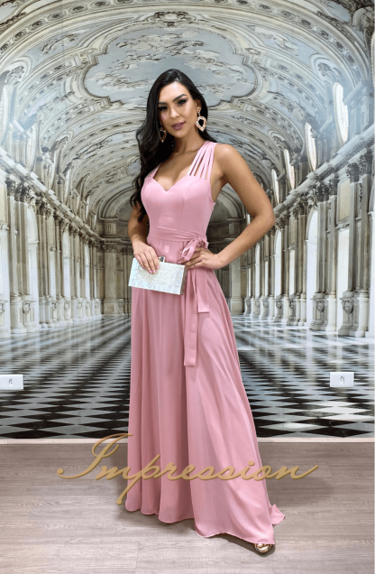 Vestido de Festa Longo Rose
