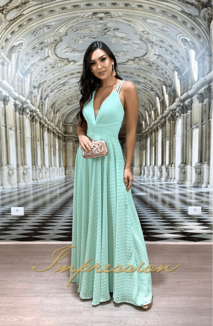 Vestido de Festa Longo Verde Menta - Imagem 2