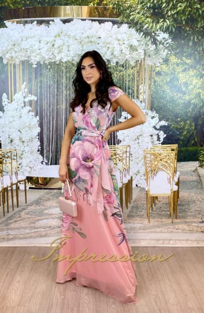 Vestido de Festa Longo Rose Floral - Imagem 2