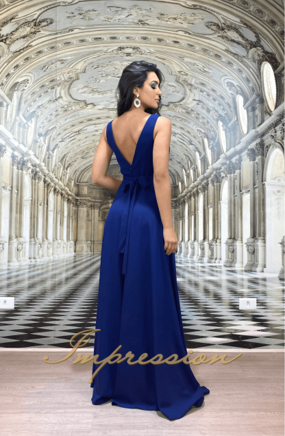 Vestido de Festa Longo Azul Marinho - Image 3