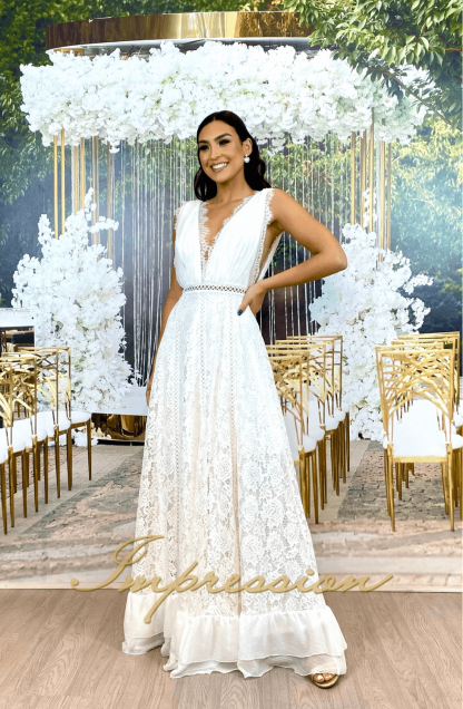 Vestido de Festa Longo Off White