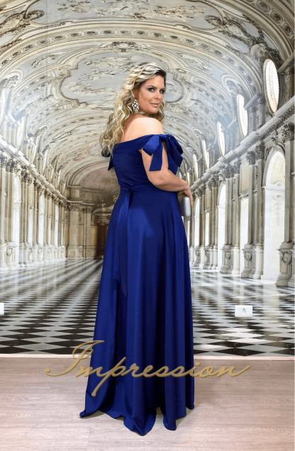 Vestido de Festa Longo Plus Size Azul Marinho - Imagem 3