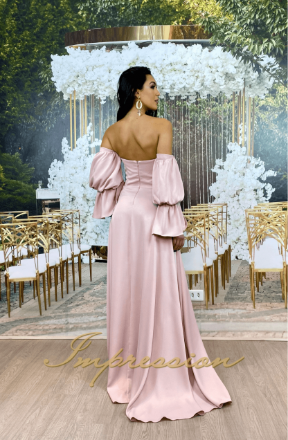 Vestido de Festa Longo Rosa Nude - Image 3