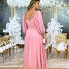 Vestido de Festa Longo Plus Size Rose com Manga - Imagem 4
