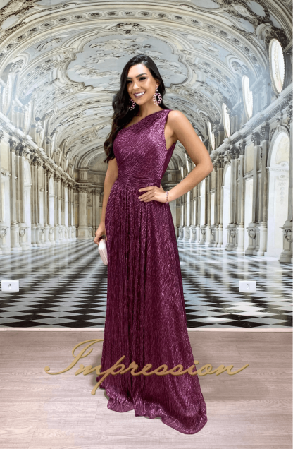 Vestido de Festa Longo Uva em Lurex - Image 2