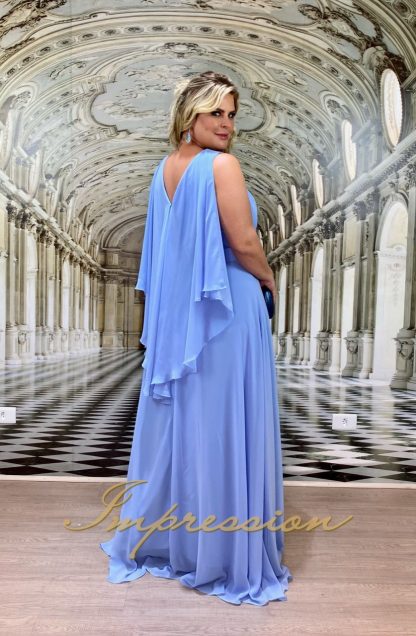 Vestido de Festa Longo Plus Size Azul Serenity - Imagem 2