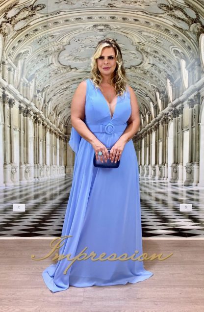 Vestido de Festa Longo Plus Size Azul Serenity - Imagem 3