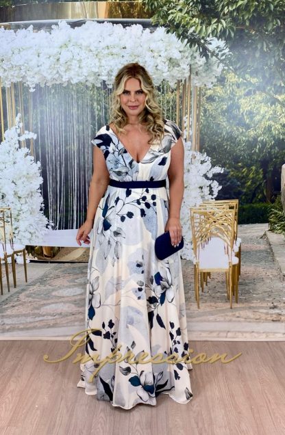 Vestido de Festa Longo Plus Size Estampado Floral - Image 2