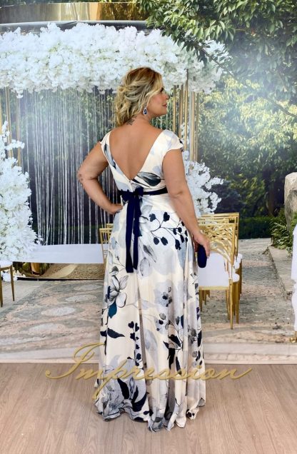 Vestido de Festa Longo Plus Size Estampado Floral - Image 3