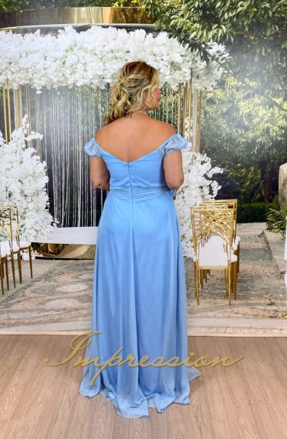 Vestido de Festa Longo Plus Size Azul Serenity - Image 3