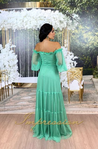 Vestido de Festa Longo Verde Menta - Image 3